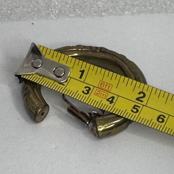 Vintage Gold Tone Etched Hoop Clip On Earrings Chunky Swirl Design Retro Classic - Picture 3 of 3